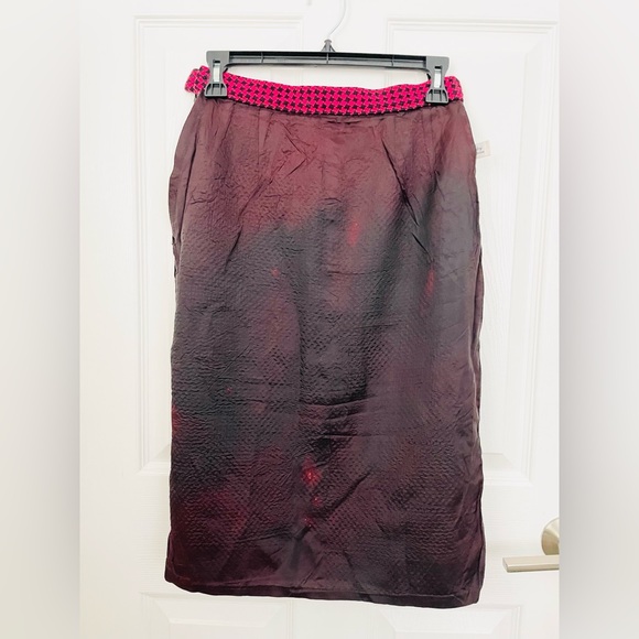 American vintage classic Pendleton blk/pink houndstooth skirt sz Small 100% wool - Picture 5 of 12